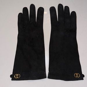 Gucci black suede gloves
